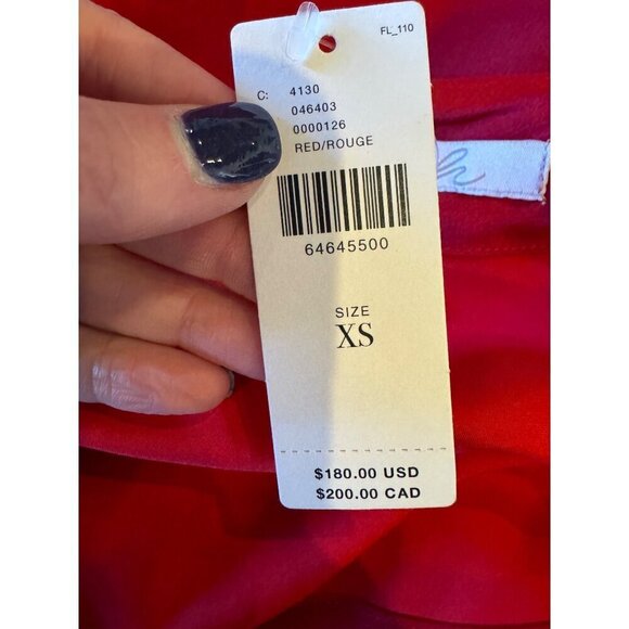 Hutch‎ Anthropologie Dress Women XS Red Satin Bow Front Slip Midi NWT Party - Picture 10 of 14